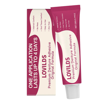🦷 LOVILDSFirmHold Denture Adhesive — Up to 15 Days of Slip-Free Hold🦷