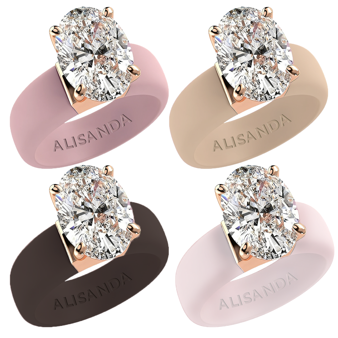 💎Silicone Ring – Emerald Cut CZ