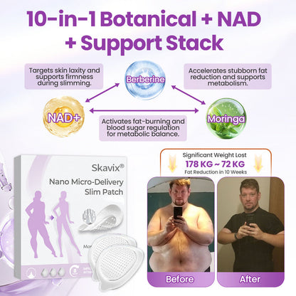 Skavix® Nano Micro-Delivery Slim Patch — Moringa·Berberine x NAD+ 10-in-1