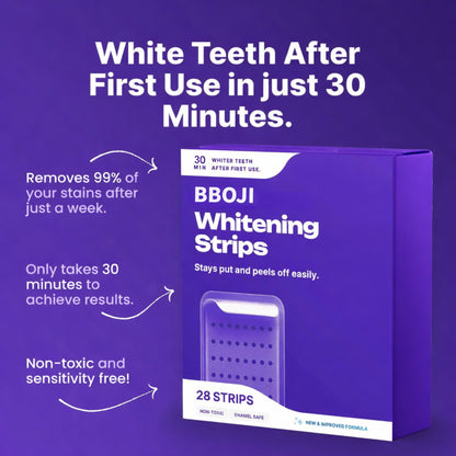 Instant purple tone-correcting strips that help improve the look of yellow tones in minutes — no peroxide, gentle formula